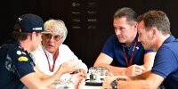 Max Verstappen, Bernie Ecclestone, Jos Verstappen und Christian Horner