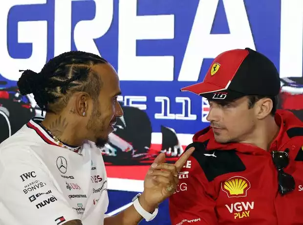 Lewis Hamilton, Charles Leclerc Titel-Bild zur News: Lewis Hamilton, Charles Leclerc