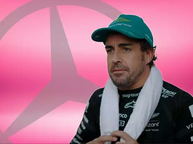 Fernando Alonso vor Mercedes-Stern Titel-Bild zur News: Fernando Alonso vor Mercedes-Stern