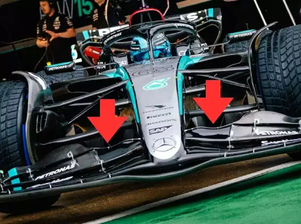 Titel-Bild zur News: Szene vom Shakedown des Mercedes W15 für die Formel-1-Saison 2024 in Silverstone