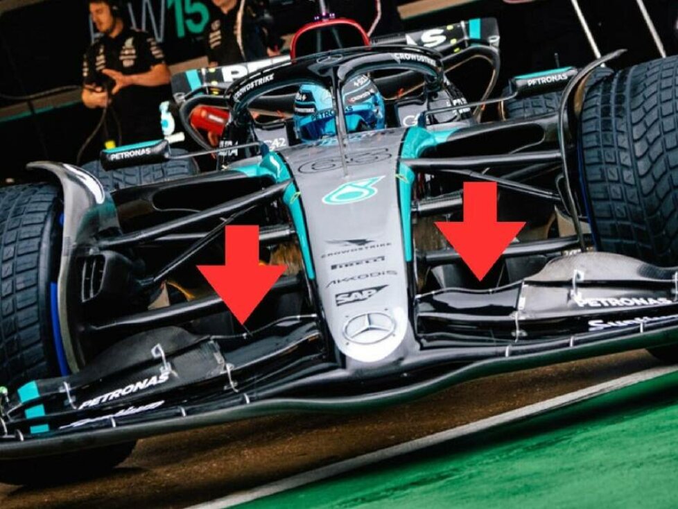Szene vom Shakedown des Mercedes W15 für die Formel-1-Saison 2024 in Silverstone