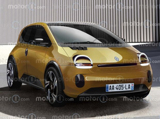 Titel-Bild zur News: Renault Twingo EV (2026) als Rendering von Motor1.com