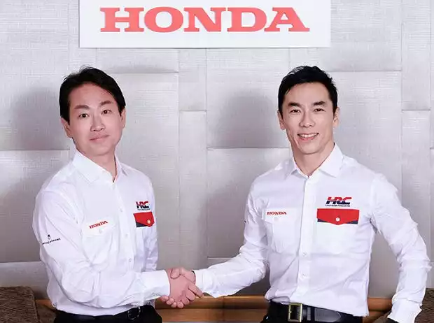 HRC-Präsident Koji Watanabe und Takuma Sato Titel-Bild zur News: HRC-Präsident Koji Watanabe und Takuma Sato