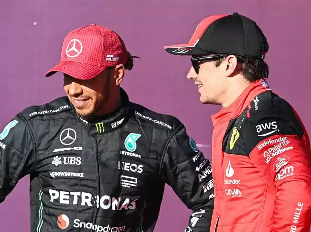 Lewis Hamilton, Charles Leclerc Titel-Bild zur News: Lewis Hamilton, Charles Leclerc