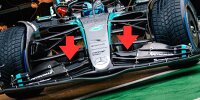 Szene vom Shakedown des Mercedes W15 für die Formel-1-Saison 2024 in Silverstone