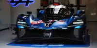 Der Alpine A424 von Matthieu Vaxiviere, Mick Schumacher und Nicolas Lapierre steht zum Test in Katar bereit