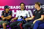 Sergio Perez (Red Bull), Daniel Ricciardo (Racing Bulls) und Nico Hülkenberg (Haas) 