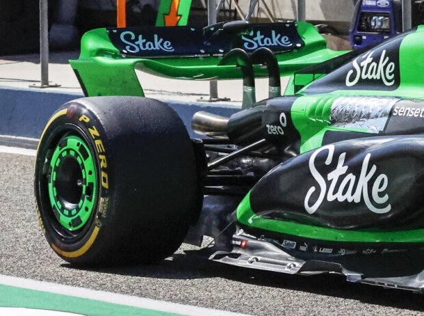 Die Pushrod-Aufhängung hinten am Sauber C44 in der Formel-1-Saison 2024