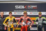 Andrea Iannone, Nicolo Bulega und Alex Lowes