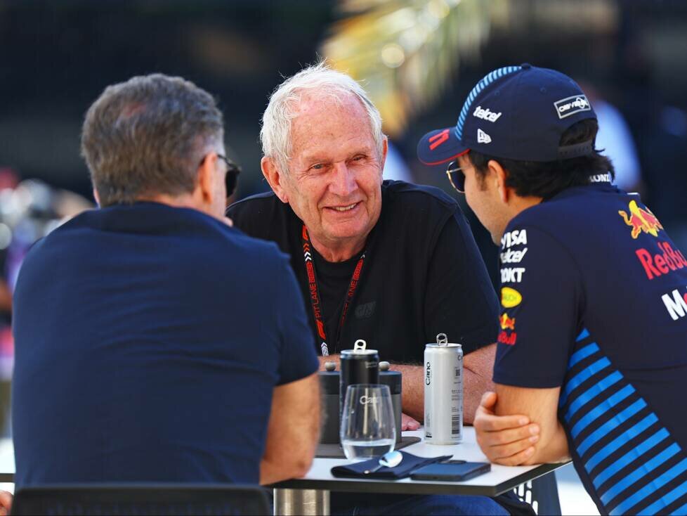 Christian Horner, Helmut Marko, Sergio Perez