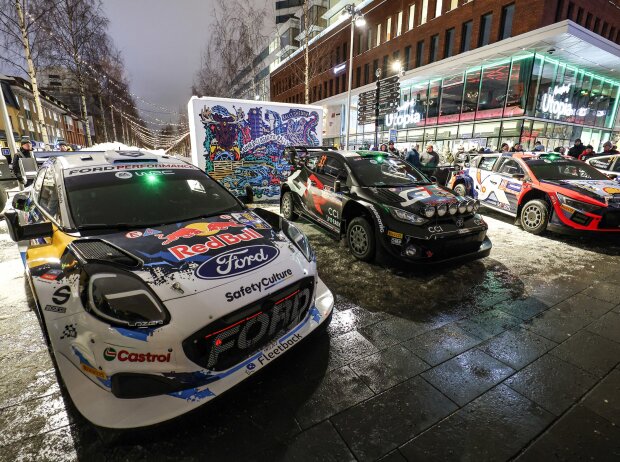 Titel-Bild zur News: Autos der drei WRC-Hersteller M-Sport-Ford, Toyota und Hyundai