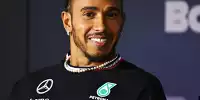 Mercedes-Fahrer Lewis Hamilton bei der Formel-1-Pressekonferenz in Bahrain 2024