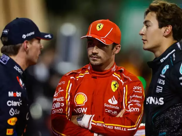 Max Verstappen, Charles Leclerc, George Russell Titel-Bild zur News: Max Verstappen, Charles Leclerc, George Russell