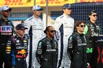 Guanyu Zhou (Sauber), Pierre Gasly (Alpine), Logan Sargeant (Williams), Max Verstappen (Red Bull), Lewis Hamilton (Mercedes) und George Russell (Mercedes) 