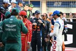 Max Verstappen (Red Bull), Lewis Hamilton (Mercedes) und Daniel Ricciardo (Racing Bulls) 