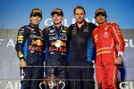 Sergio Perez (Red Bull), Max Verstappen (Red Bull) und Carlos Sainz (Ferrari) 