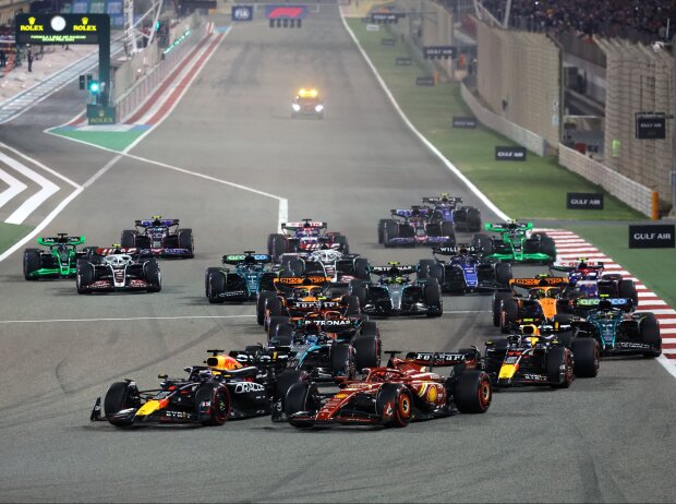 Titel-Bild zur News: Max Verstappen, Charles Leclerc, George Russell, Sergio Perez, Carlos Sainz