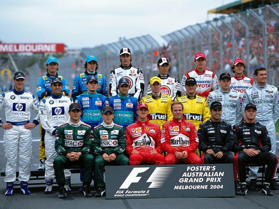 Das Formel-1-Fahrerfoto vor dem Beginn der Saison 2004 in Australien