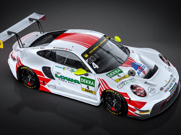 Titel-Bild zur News: Mit diesem Porsche 911 GT3 R geht Fach 2024 im ADAC GT Masters an den Start