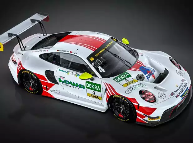Mit diesem Porsche 911 GT3 R geht Fach 2024 im ADAC GT Masters an den Start Titel-Bild zur News: Mit diesem Porsche 911 GT3 R geht Fach 2024 im ADAC GT Masters an den Start