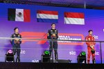 Sergio Perez (Red Bull), Max Verstappen (Red Bull) und Charles Leclerc (Ferrari) 