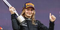 Doriane Pin jubelt über ihren F1-Academy-Sieg in Dschidda