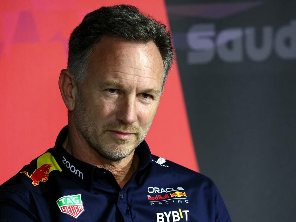 Red-Bull-Teamchef Christian Horner in der Formel-1-Pressekonferenz 2024