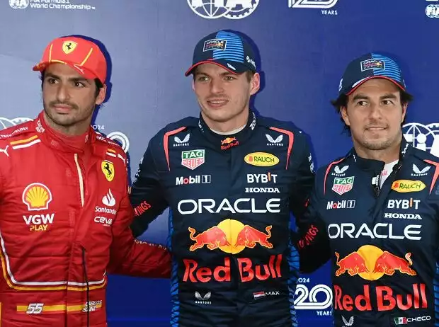 Carlos Sainz, Max Verstappen und Sergio Perez beim Formel-1-Qualifying in Melbourne 2024 Titel-Bild zur News: Carlos Sainz, Max Verstappen und Sergio Perez beim Formel-1-Qualifying in Melbourne 2024