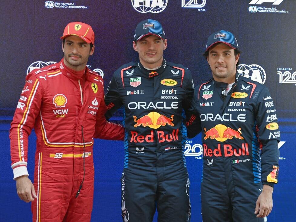 Carlos Sainz, Max Verstappen, Sergio Perez