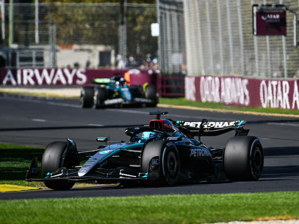 George Russell (Mercedes W15) beim Formel-1-Rennen in Australien 2024
