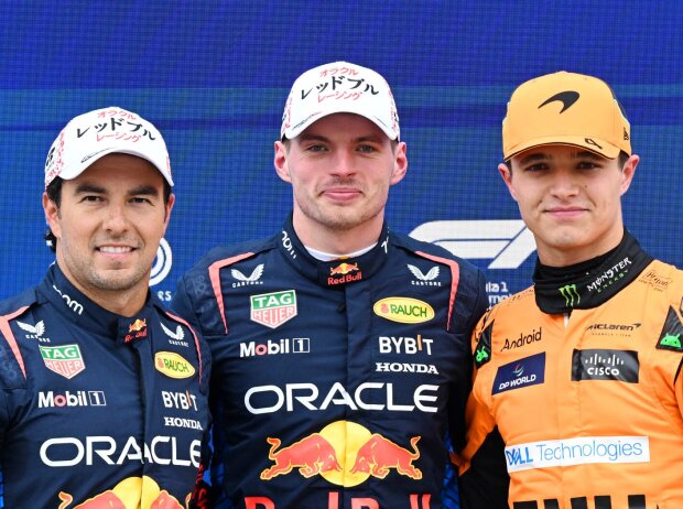 Titel-Bild zur News: Max Verstappen, Sergio Perez, Lando Norris