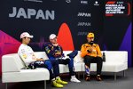 Sergio Perez (Red Bull), Max Verstappen (Red Bull) und Lando Norris (McLaren) 