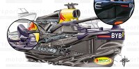 Illustration von Giorgio Piola zum Red Bull RB20 in der Formel-1-Saison 2024