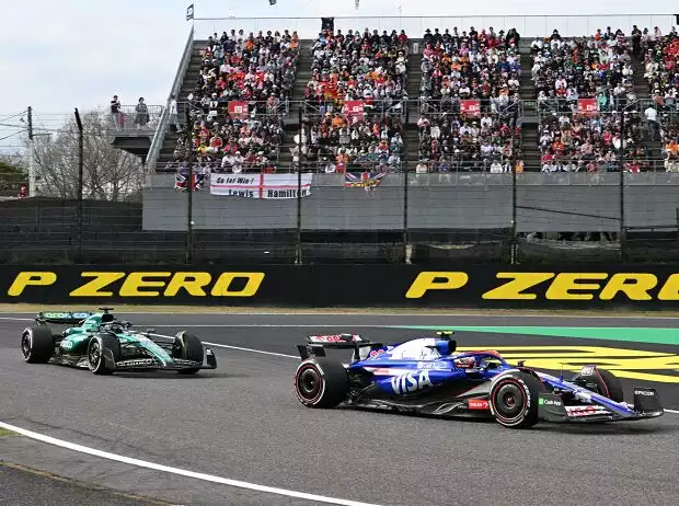 Yuki Tsunoda (Racing Bulls VCARB 01) vor Lance Stroll (Aston Martin AMR24) beim Formel-1-Rennen in Japan 2024 Titel-Bild zur News: Yuki Tsunoda (Racing Bulls VCARB 01) vor Lance Stroll (Aston Martin AMR24) beim Formel-1-Rennen in Japan 2024