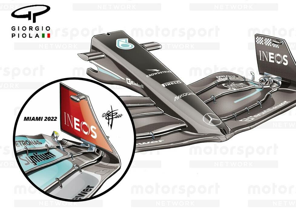 Mercedes-Frontflügel aus der Formel-1-Saison 2022