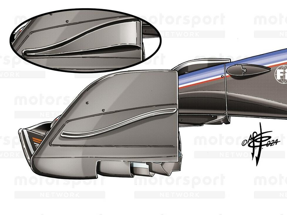 Frontflügel-Update am Williams FW36 beim Formel-1-Rennen in Japan 2024