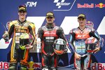 Aron Canet (Fantic), Fermin Aldeguer (SpeedUp) und Sergio Garcia (MT Helmets - MSI) 