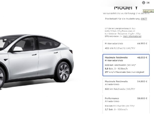 Tesla Model Y Neue Version