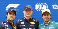 Sergio Perez, Max Verstappen, Fernando Alonso