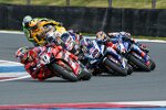 Nicolo Bulega, Jonathan Rea und Toprak Razgatlioglu 