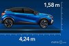 Bild zum Inhalt: Renault Captur (2024): Alle Abmessungen des Facelifts