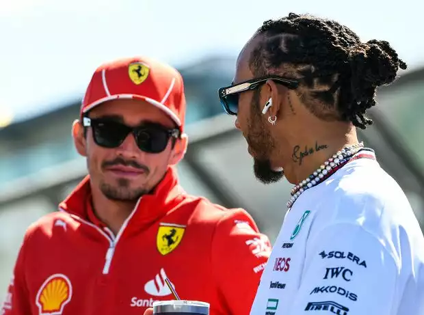 Lewis Hamilton, Charles Leclerc Titel-Bild zur News: Lewis Hamilton, Charles Leclerc