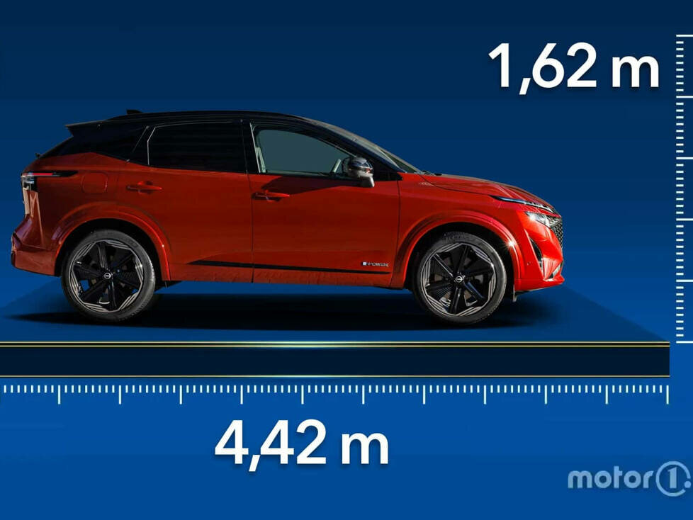 Nissan Qashqai (2024) Abmessungen und Kofferraumvolumen