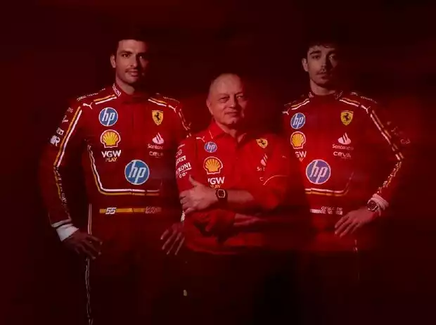 Carlos Sainz, Fred Vasseur, Charles Leclerc Titel-Bild zur News: Carlos Sainz, Fred Vasseur, Charles Leclerc
