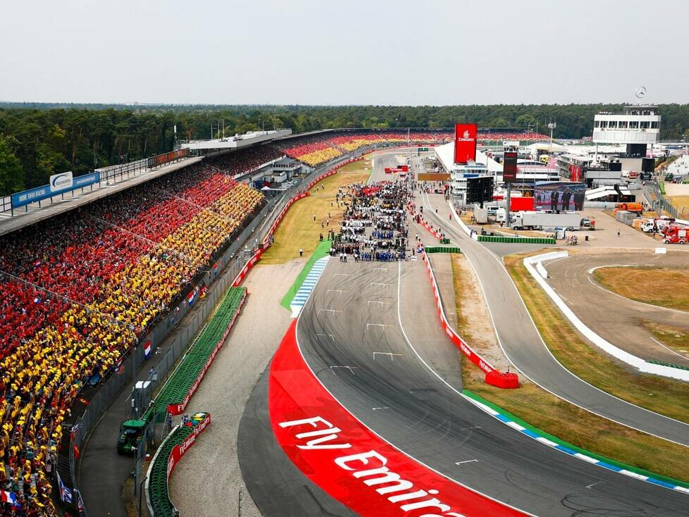 Blick auf die Formel-1-Startaufstellung auf dem Hockenheimring