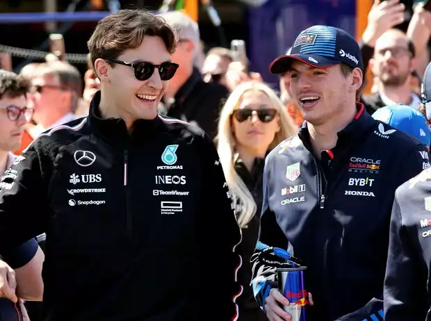 Titel-Bild zur News: George Russell, Max Verstappen