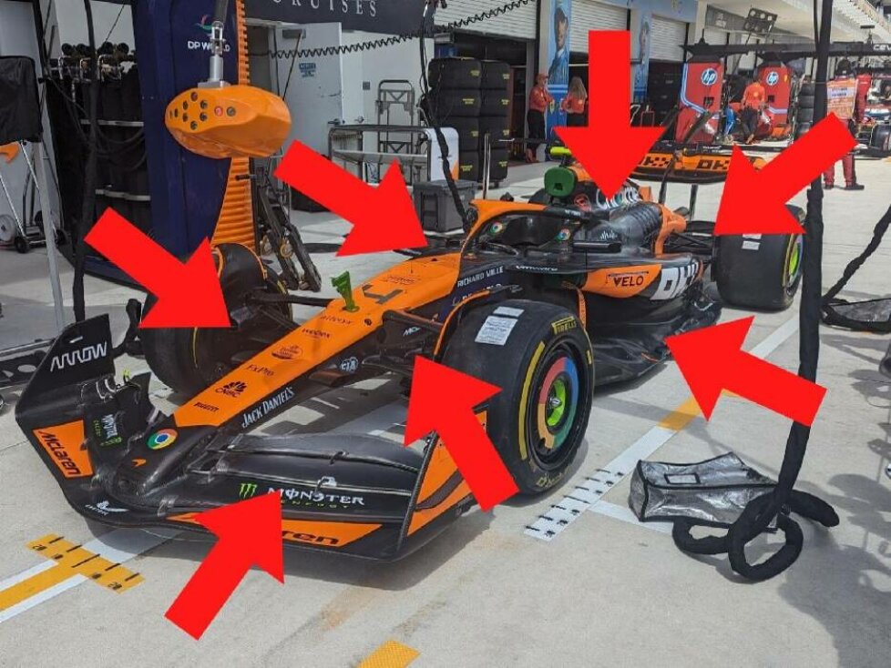 Die umfangreichen Updates am McLaren MCL38 beim Formel-1-Rennen in Miami 2024