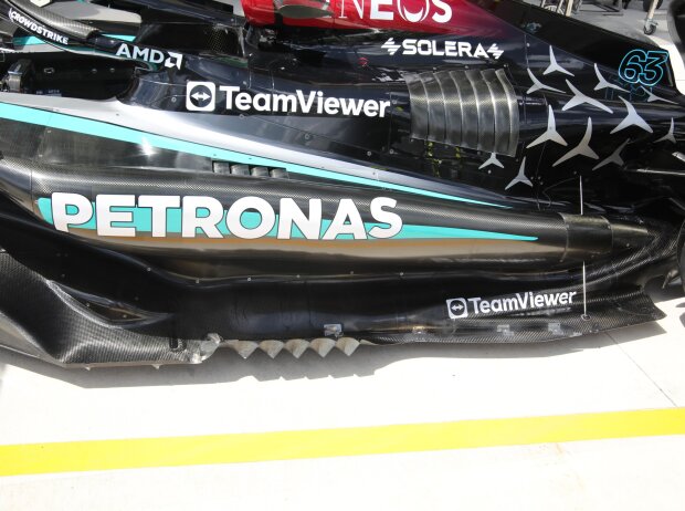 Das Unterboden-Update am Mercedes W15 beim Formel-1-Rennen in Miami 2024 Das Unterboden-Update am Mercedes W15 beim Formel-1-Rennen in Miami 2024