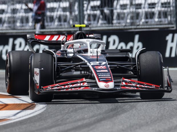 Titel-Bild zur News: Nico Hülkenberg (Haas VF-24) beim Formel-1-Rennen in Miami 2024
