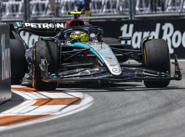 Titel-Bild zur News: Lewis Hamilton schlängelt sich durch die Mauern in Miami